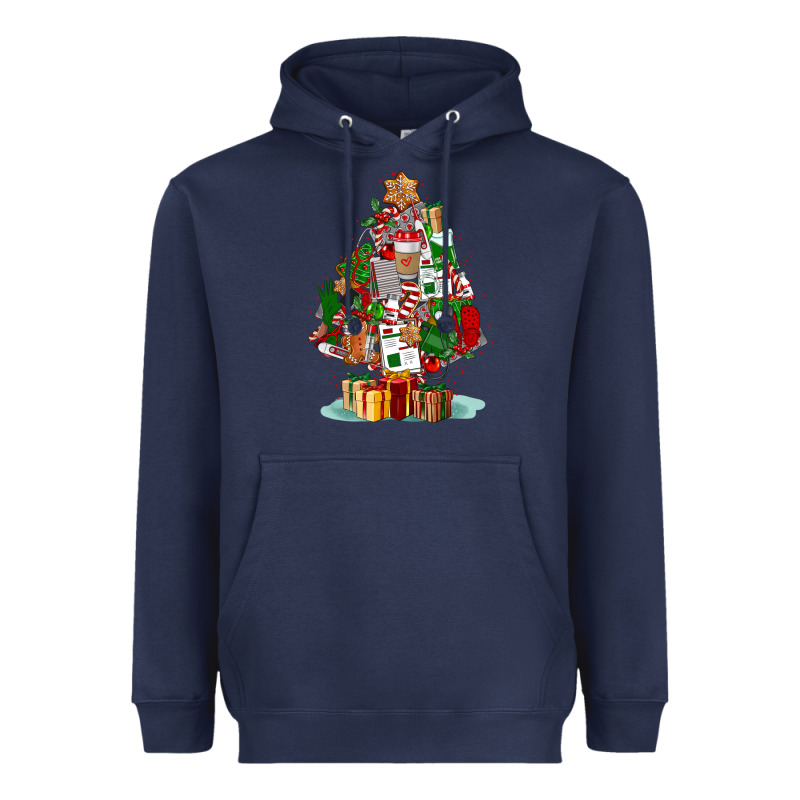 Nurse Christmas Tree Heavyweight Hoodie by FaDigitalArtStudio | Teevron