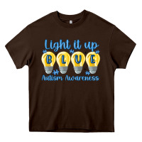 Chocolate Brown light it up Heavy Core Tee - MaliasSmallBusiness