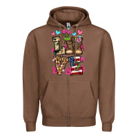Chestnut love valentine's day army boots olivia Zipper Hoodie - OliviaCreatesArt