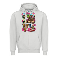 Dove Grey love valentine's day army boots olivia Zipper Hoodie - OliviaCreatesArt