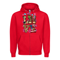 Red love valentine's day army boots olivia Zipper Hoodie - OliviaCreatesArt