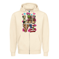 Sandshell love valentine's day army boots olivia Zipper Hoodie - OliviaCreatesArt
