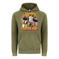 Vintage Olive Happy Easter Day Vintage Hoodie - LillyAllenDesigns