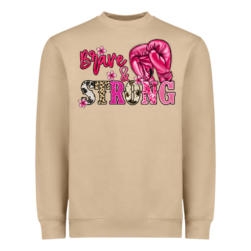 Brave And Strong Cancer Awareness Heavyweight Sweatshirt by HowdyJamesFarm | Teevron