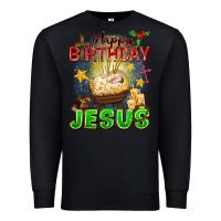 Black happy birthday jesus Premium Sweatshirt - FaDigitalArtStudio