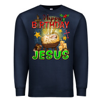 Navy happy birthday jesus Premium Sweatshirt - FaDigitalArtStudio