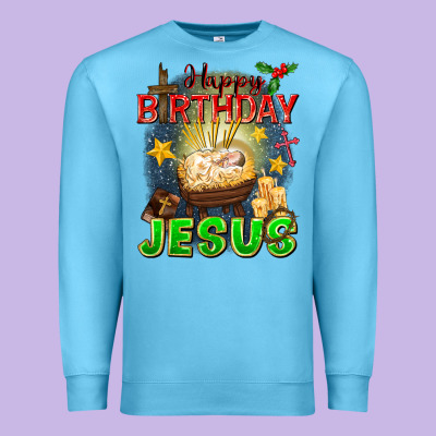 Happy Birthday Jesus Premium Sweatshirt Designed By Fadigitalartstudio