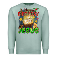Seafoam happy birthday jesus Premium Sweatshirt - FaDigitalArtStudio