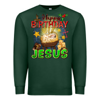 Sports Green happy birthday jesus Premium Sweatshirt - FaDigitalArtStudio