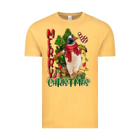 Vintage Mustard merry christmas penguin Vintage Tee - LillyAllenDesigns