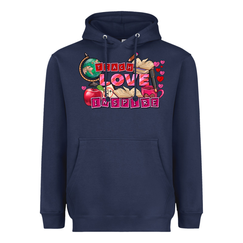 Valentine's Day Teach Love Inspire Heavyweight Hoodie by FaDigitalArtStudio | Teevron