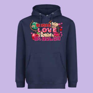 Valentine's Day Teach Love Inspire Heavyweight Hoodie Designed By Fadigitalartstudio