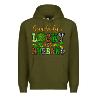 Army Green St. Patrick's Somebody's lucky as husband Premium Hoodie - OliviaCreatesArt