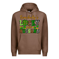 Chestnut St. Patrick's Somebody's lucky as husband Premium Hoodie - OliviaCreatesArt