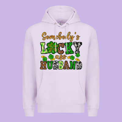 St. Patrick's Somebody's Lucky As Husband Premium Hoodie Designed By Oliviacreatesart