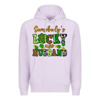 Lilac St. Patrick's Somebody's lucky as husband Premium Hoodie - OliviaCreatesArt