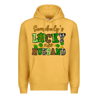 Mustard St. Patrick's Somebody's lucky as husband Premium Hoodie - OliviaCreatesArt