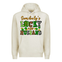 Oatmeal Heather St. Patrick's Somebody's lucky as husband Premium Hoodie - OliviaCreatesArt