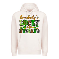Pale Pink St. Patrick's Somebody's lucky as husband Premium Hoodie - OliviaCreatesArt