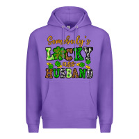 Purple St. Patrick's Somebody's lucky as husband Premium Hoodie - OliviaCreatesArt