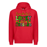 Red St. Patrick's Somebody's lucky as husband Premium Hoodie - OliviaCreatesArt