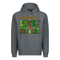 Rock St. Patrick's Somebody's lucky as husband Premium Hoodie - OliviaCreatesArt