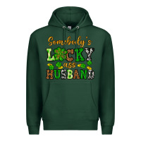 Sports Green St. Patrick's Somebody's lucky as husband Premium Hoodie - OliviaCreatesArt
