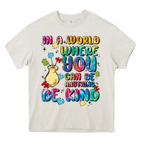 Cream in a world where you can be anything Heavy Core Tee - MaliasSmallBusiness