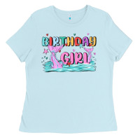 Baby Blue birthday girl Ladies Tee - MaliasSmallBusiness