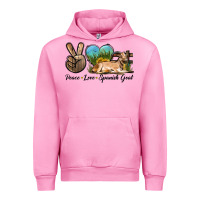 Fuchsia Pink Peace Love Spanish Goat Urban Hoodie - LillyAllenDesigns