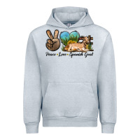 Heather Grey Peace Love Spanish Goat Urban Hoodie - LillyAllenDesigns