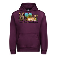 Mauve Wine Peace Love Spanish Goat Urban Hoodie - LillyAllenDesigns