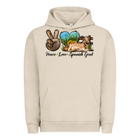 Pigment French Oak Peace Love Spanish Goat Urban Hoodie - LillyAllenDesigns