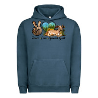 Pigment Midnight Navy Peace Love Spanish Goat Urban Hoodie - LillyAllenDesigns