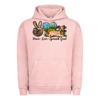 Pigment Salmon Peace Love Spanish Goat Urban Hoodie - LillyAllenDesigns