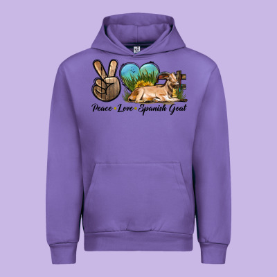 Peace Love Spanish Goat Urban Hoodie Designed By Lillyallendesigns