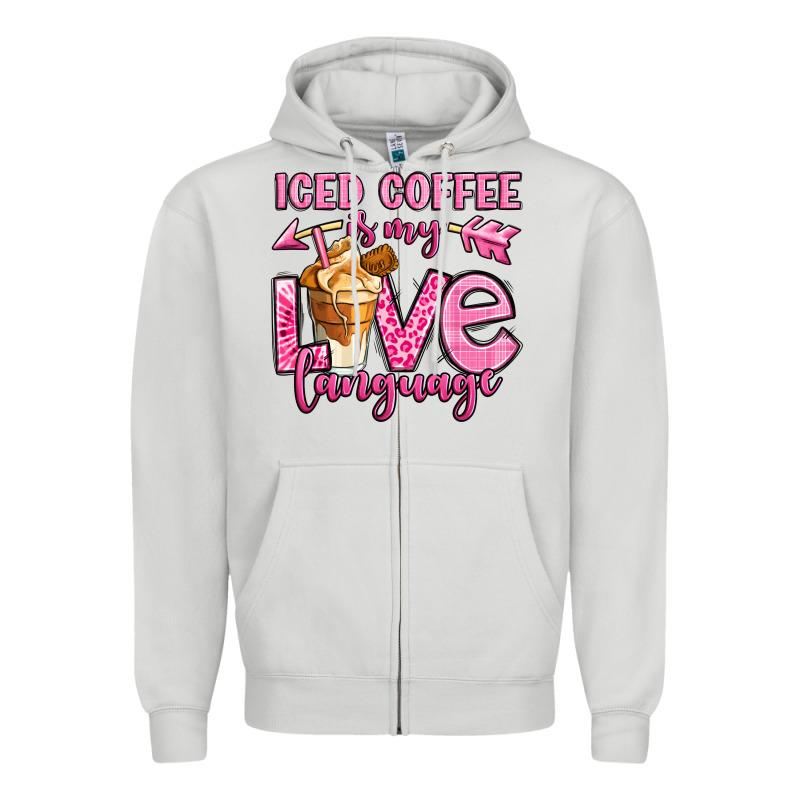 Iced Coffee Is My Love Language Zipper Hoodie by OliviaCreatesArt | Teevron