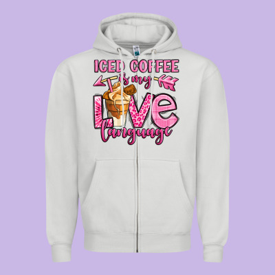 Iced Coffee Is My Love Language Zipper Hoodie Designed By Oliviacreatesart