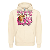 Sandshell iced coffee is my love language Zipper Hoodie - OliviaCreatesArt