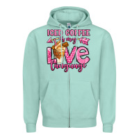 Seafoam iced coffee is my love language Zipper Hoodie - OliviaCreatesArt