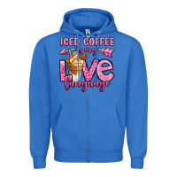 True Royal iced coffee is my love language Zipper Hoodie - OliviaCreatesArt