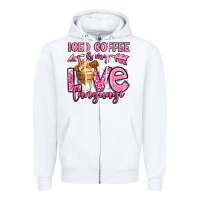 White iced coffee is my love language Zipper Hoodie - OliviaCreatesArt