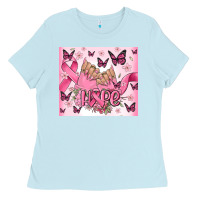 Baby Blue breast cancer nails hope Ladies Tee - MaliasSmallBusiness