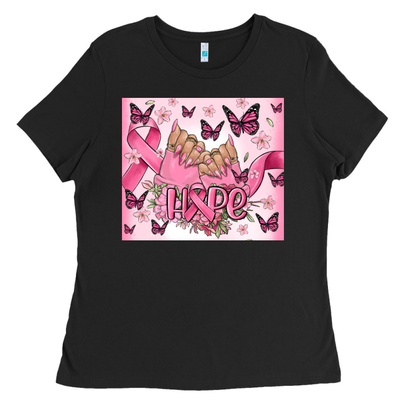 Breast Cancer Nails Hope Ladies Tee by MaliasSmallBusiness | Teevron