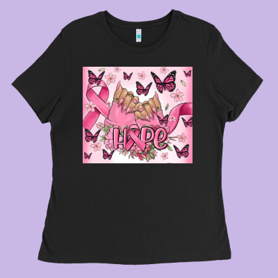 Breast Cancer Nails Hope Ladies Tee Designed By Maliassmallbusiness