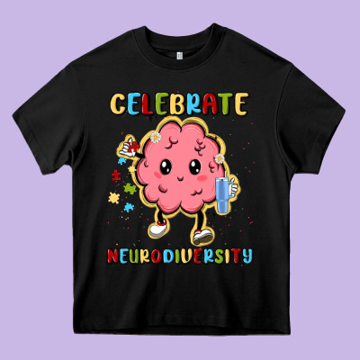 Celebrate Neurodiversity Heavy Core Tee Designed By Maliassmallbusiness