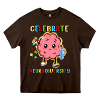 Chocolate Brown celebrate neurodiversity Heavy Core Tee - MaliasSmallBusiness