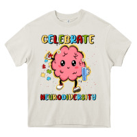 Cream celebrate neurodiversity Heavy Core Tee - MaliasSmallBusiness