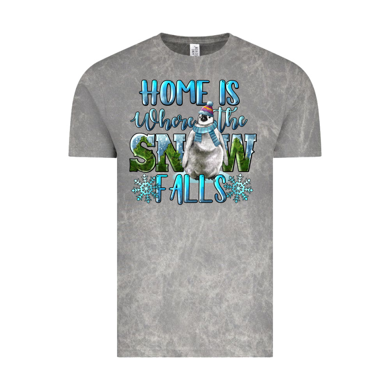 Home Is Where The Snow Falls Winter Penguin Vintage Tee by LillyAllenDesigns | Teevron