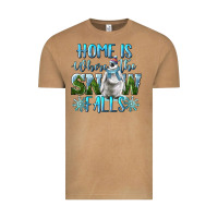 Vintage Camel Home Is Where The Snow Falls Winter Penguin Vintage Tee - LillyAllenDesigns